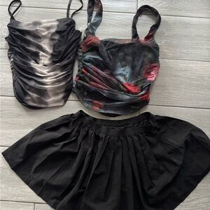 Fashion Nova Black Skater Skirt